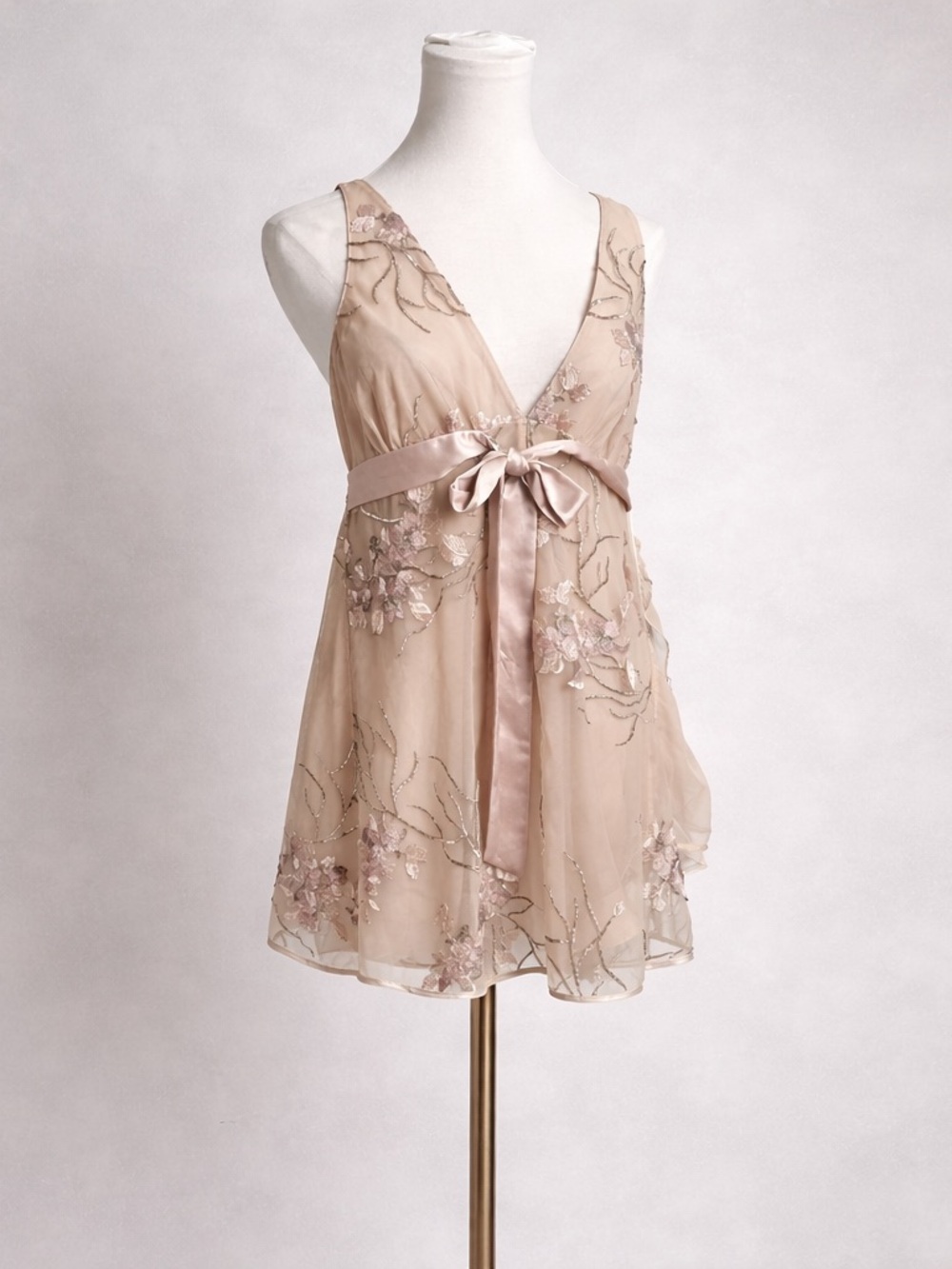 NWT Rya Blush Embroidered Babydoll Set M Sheer Floral Lingerie